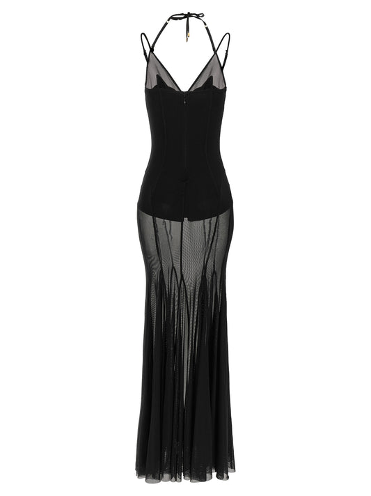 Black Polyamide Long Dress