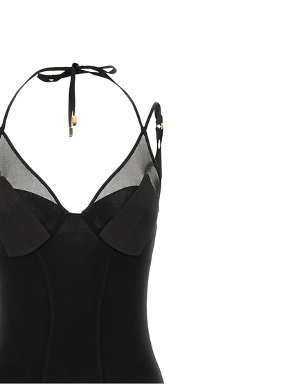 Black Polyamide Long Dress
