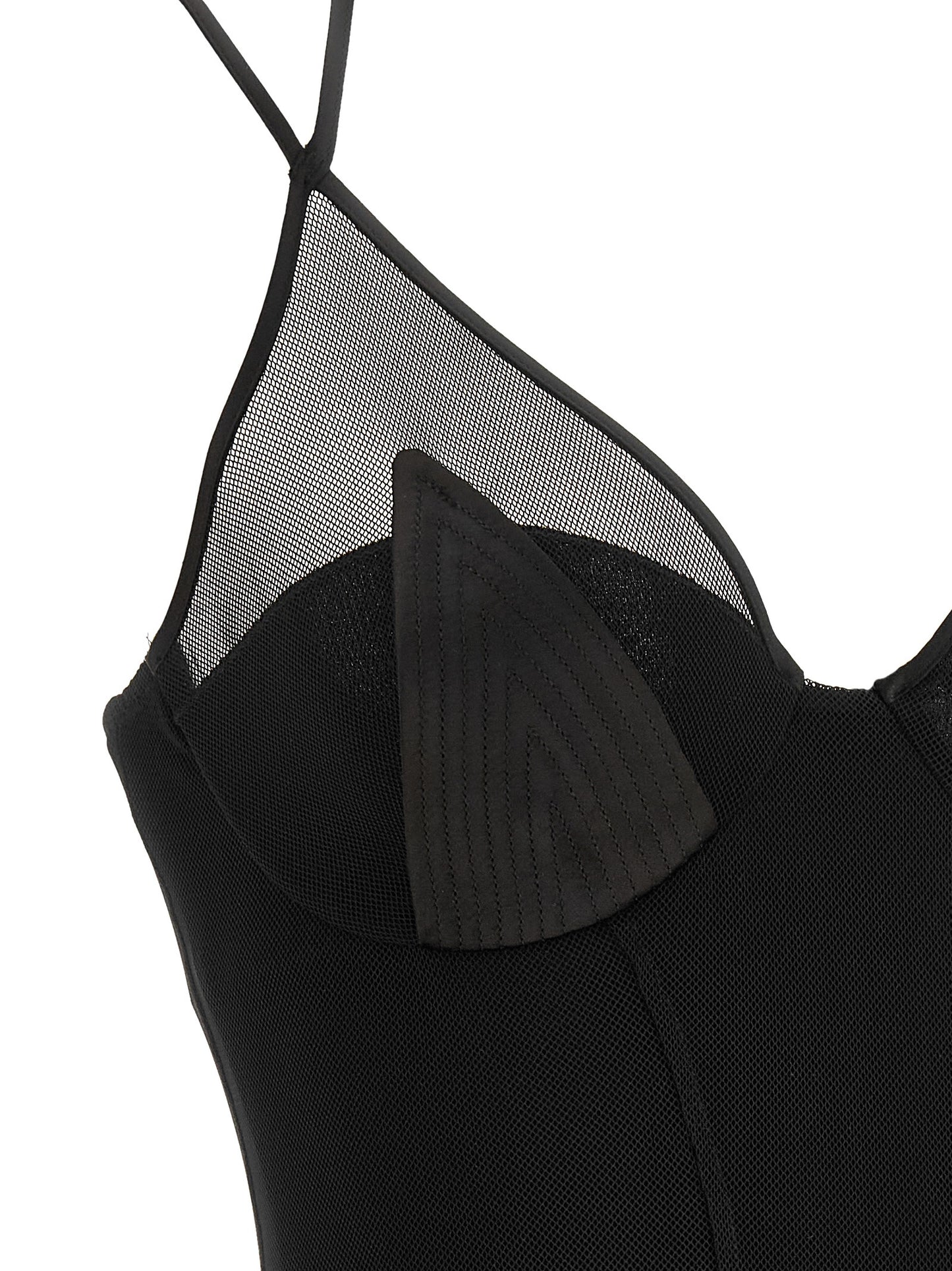 Black Polyamide Long Dress