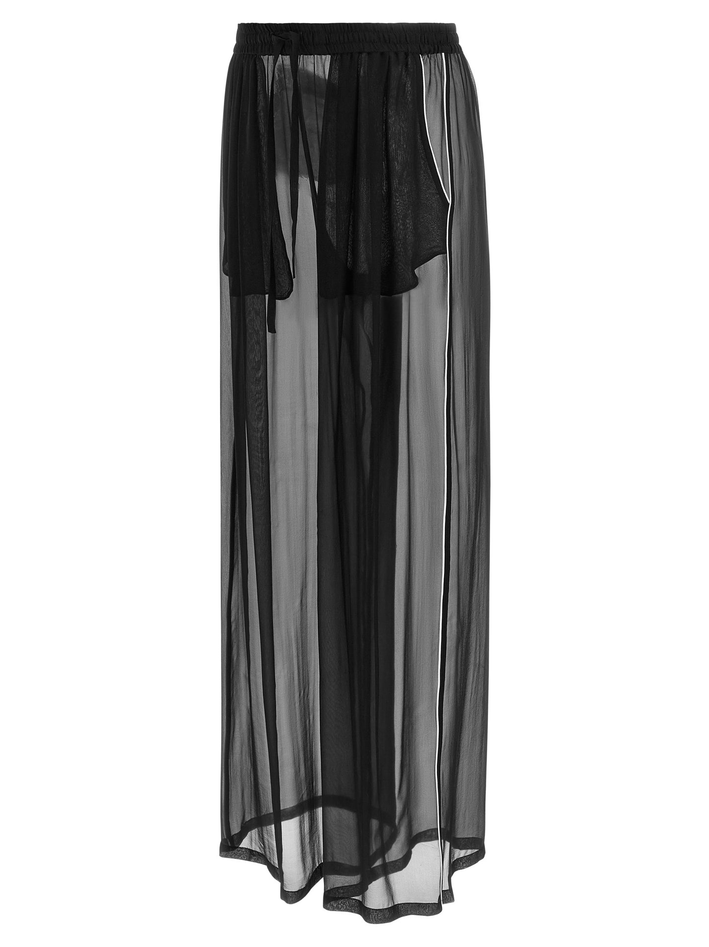 Black Silk Casual Pants