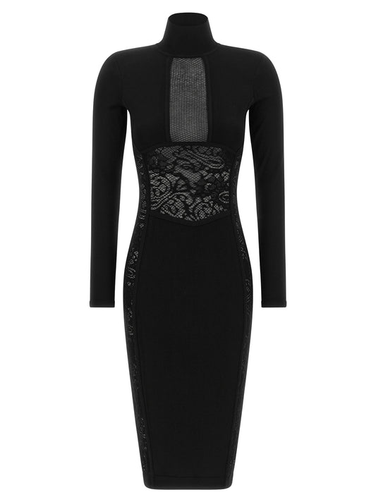 Black Viscose Midi Dress