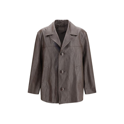 Black Wool Oves Aries Leather Jacket
