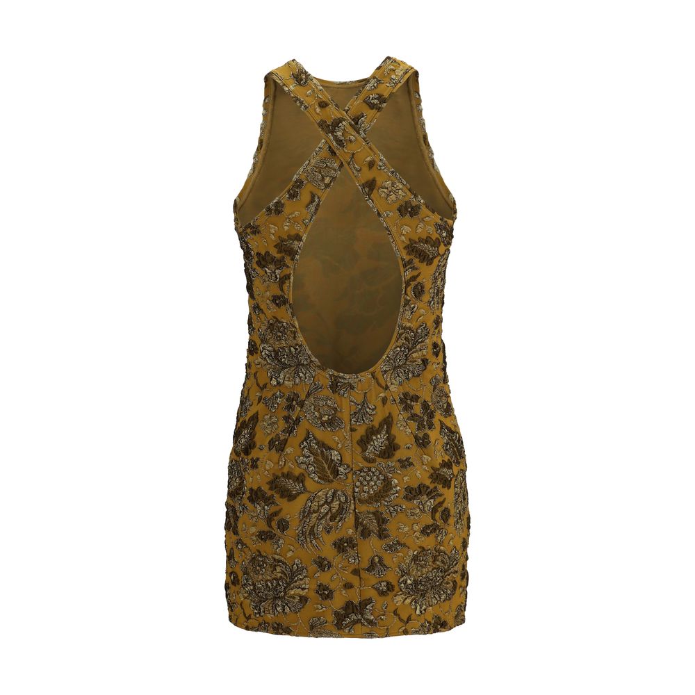 Brown Polyamide Casual Dress