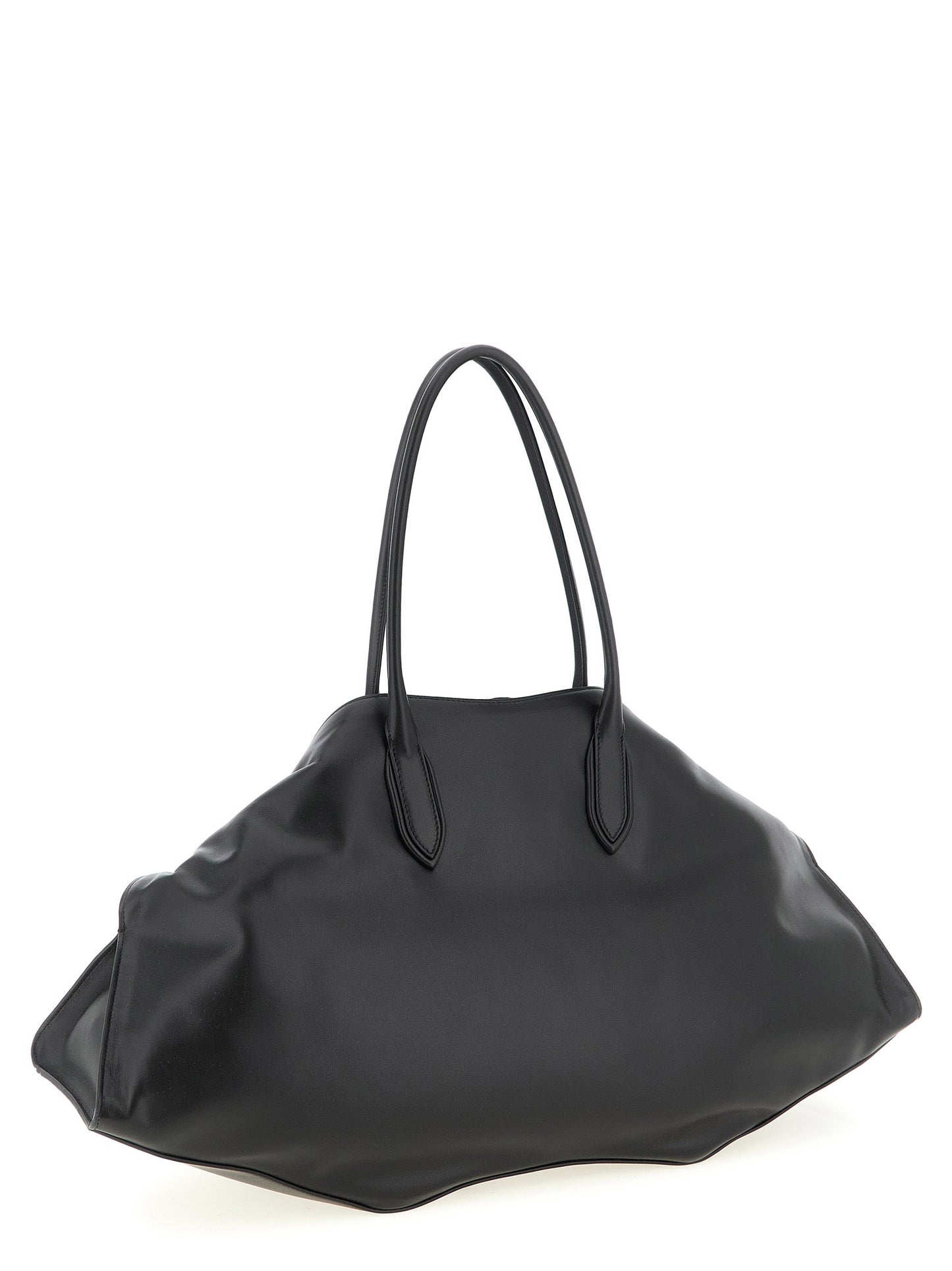 Black Calfskin Shoulder Bag