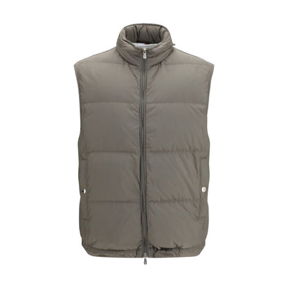 Gray Polyester Sleeveless Jacket