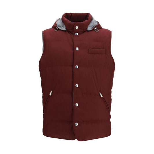 Bordeaux Polyester Sleeveless Jacket