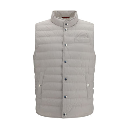 White Polyester Sleeveless Jacket