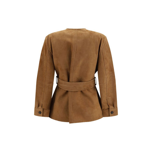 Brown Lamb Leather Full-Length Jacket
