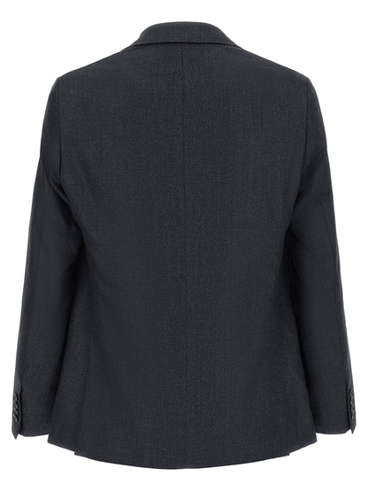 Gray Polyester Two-Piece Suit