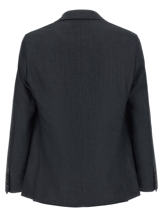 Gray Polyester Two-Piece Suit