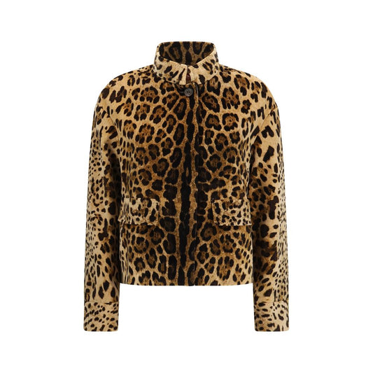 Brown Cotton Full-Length Jacket