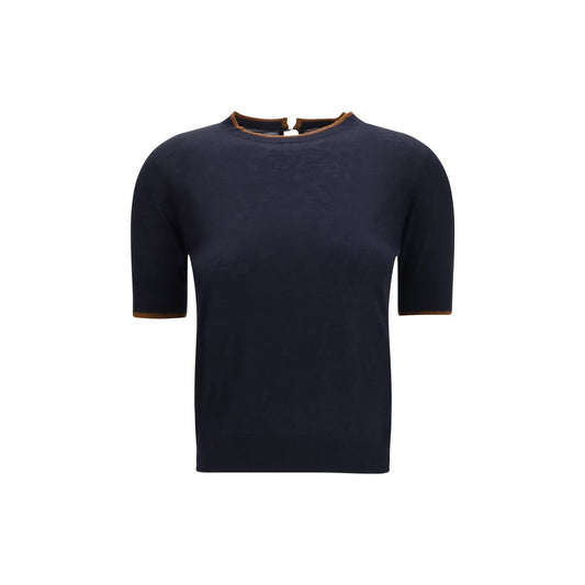 Blue Silk T-Shirt