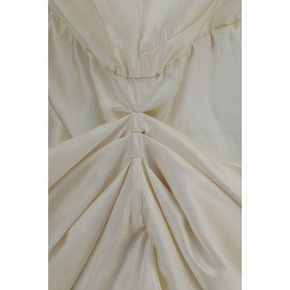 Beige Viscose Cocktail Dress