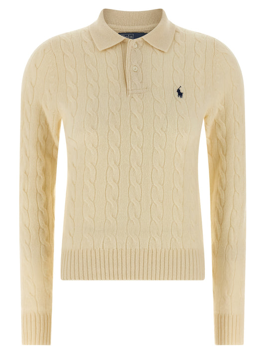 White Wool Polo Shirt