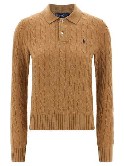 Beige Wool Polo Shirt