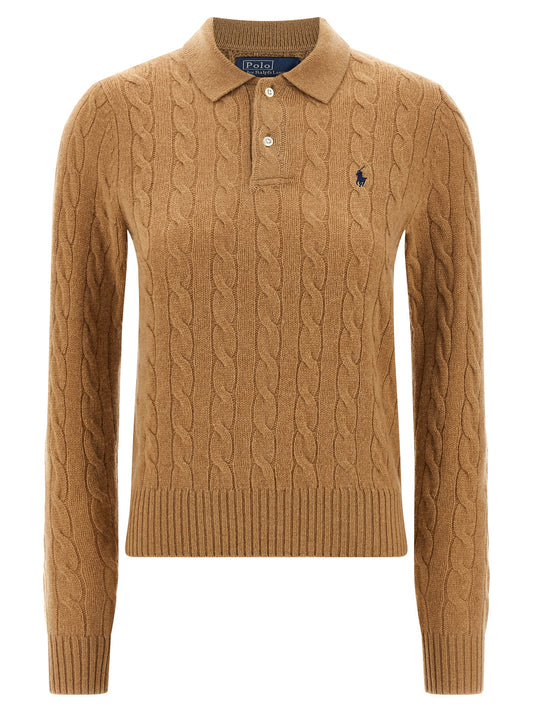 Beige Wool Polo Shirt
