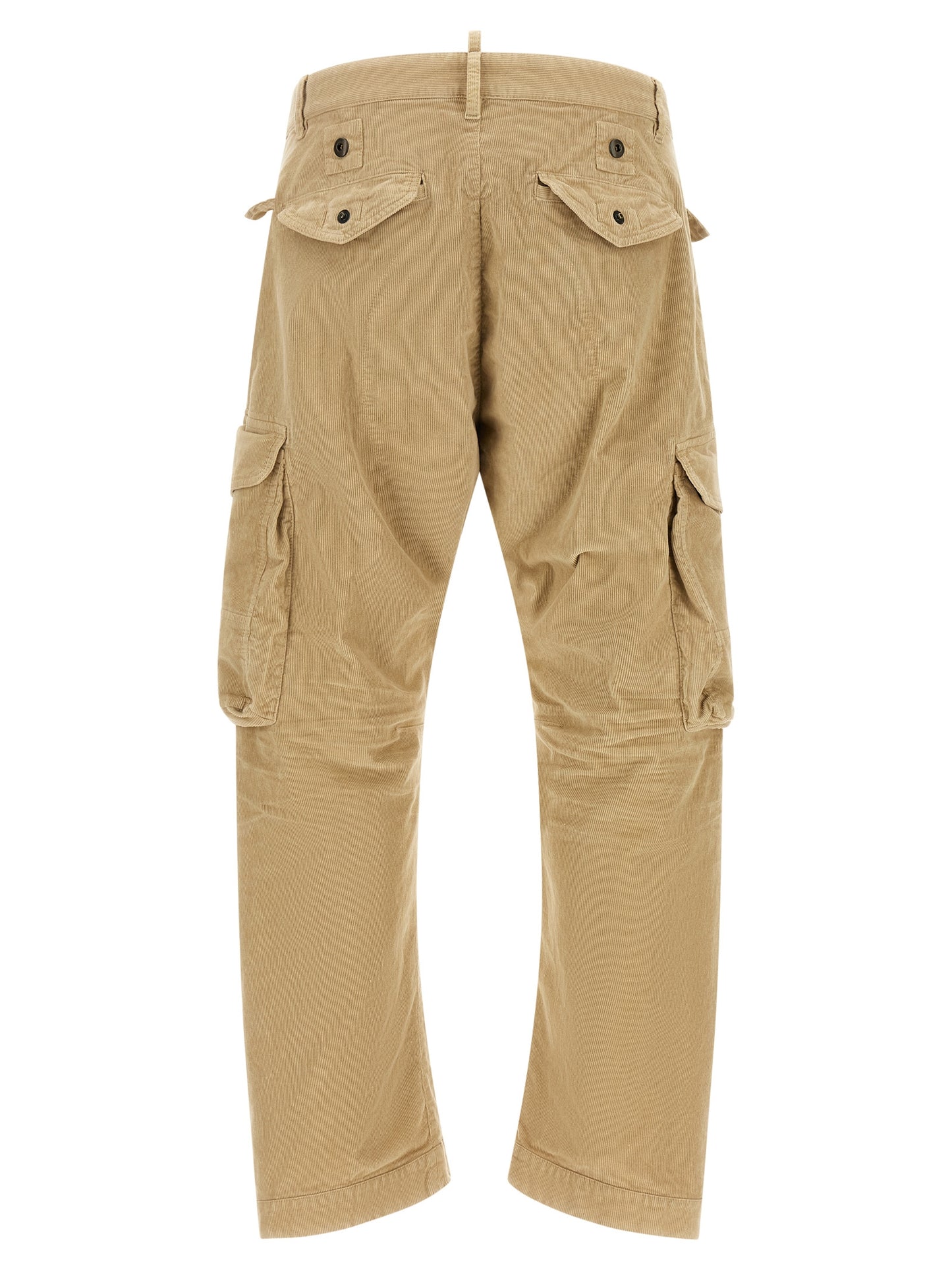 Beige Cotton Cargo Pants