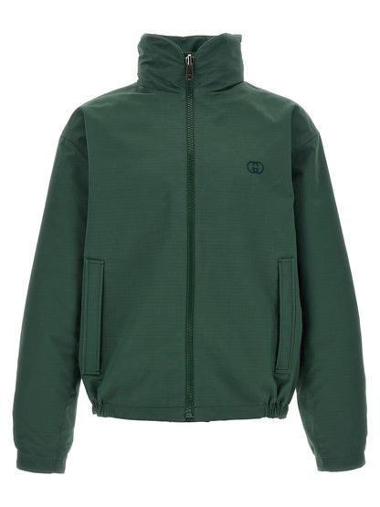 Bicolor Cotton Shell Jacket