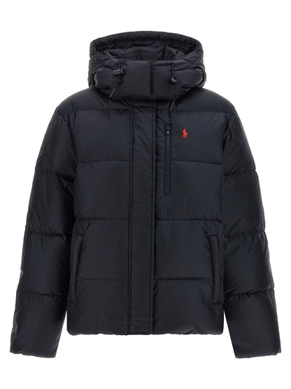Blue Nylon Full-Length Jacket