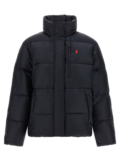 Blue Nylon Full-Length Jacket