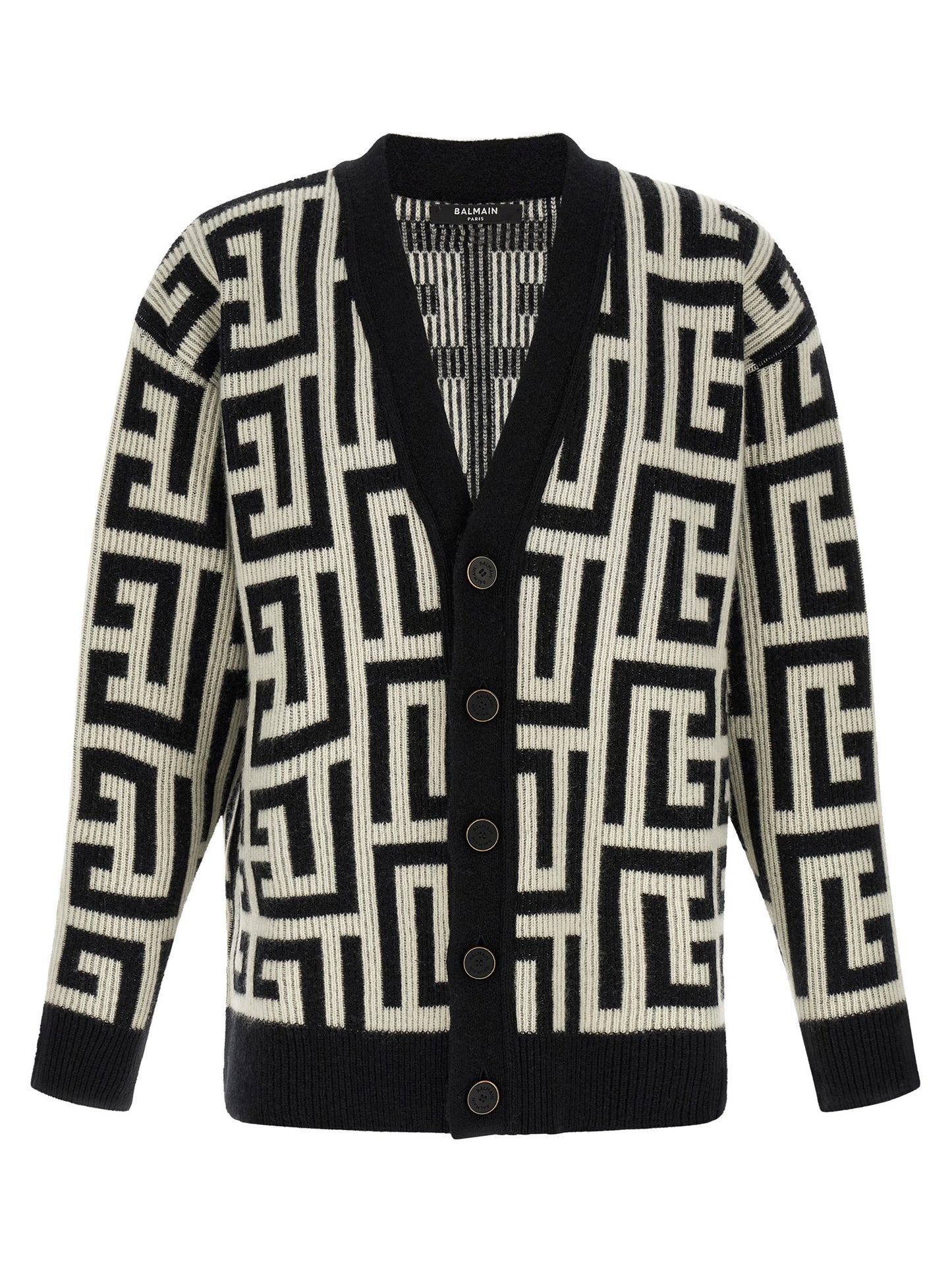 Bicolor Merino Wool Cardigan