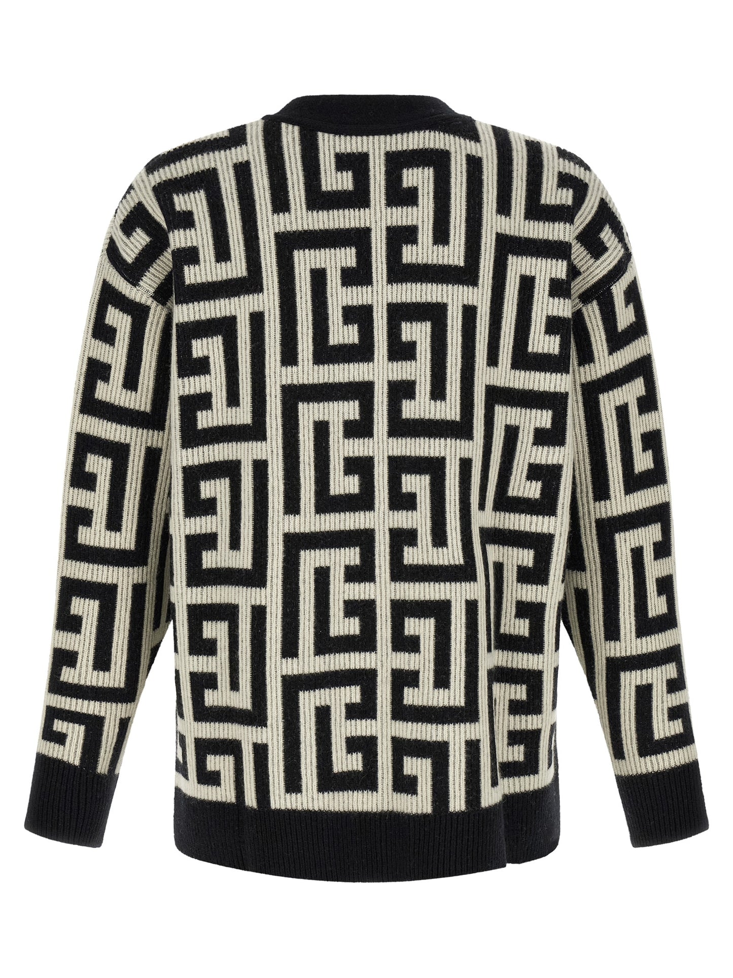 Bicolor Merino Wool Cardigan