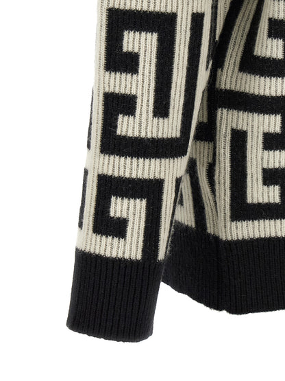 Bicolor Merino Wool Cardigan