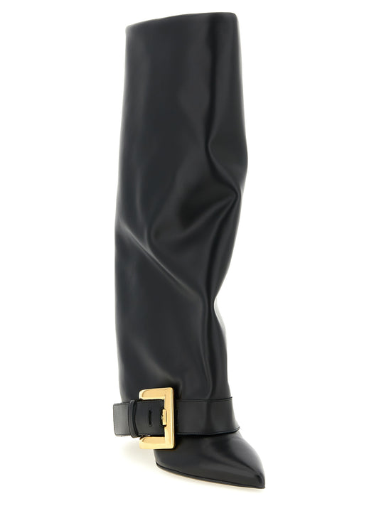 Black Calfskin Over The Knee