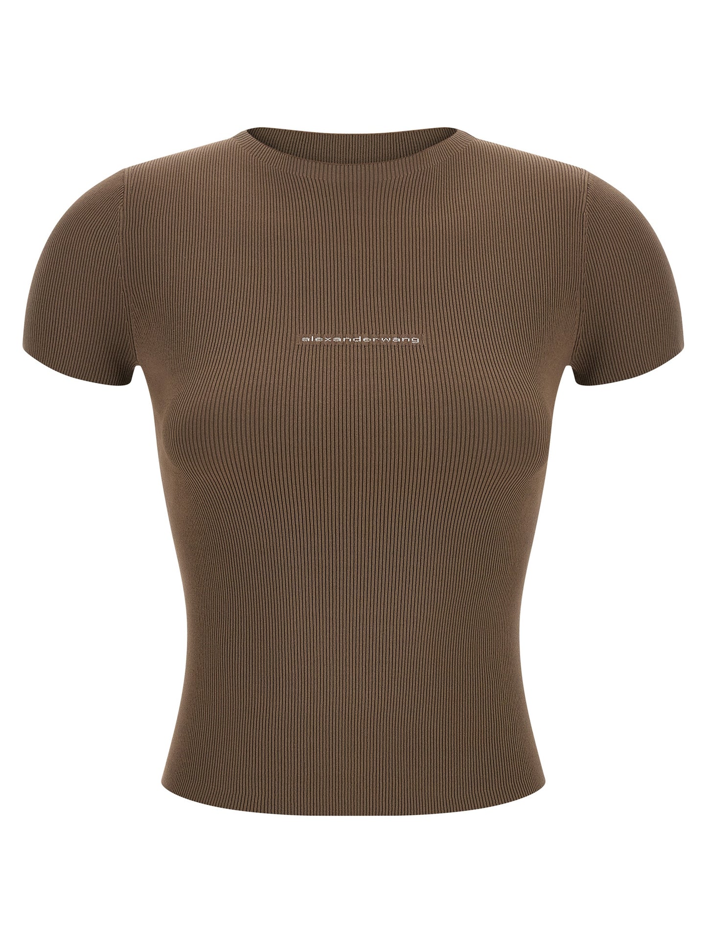 Brown Polyamide T-Shirt