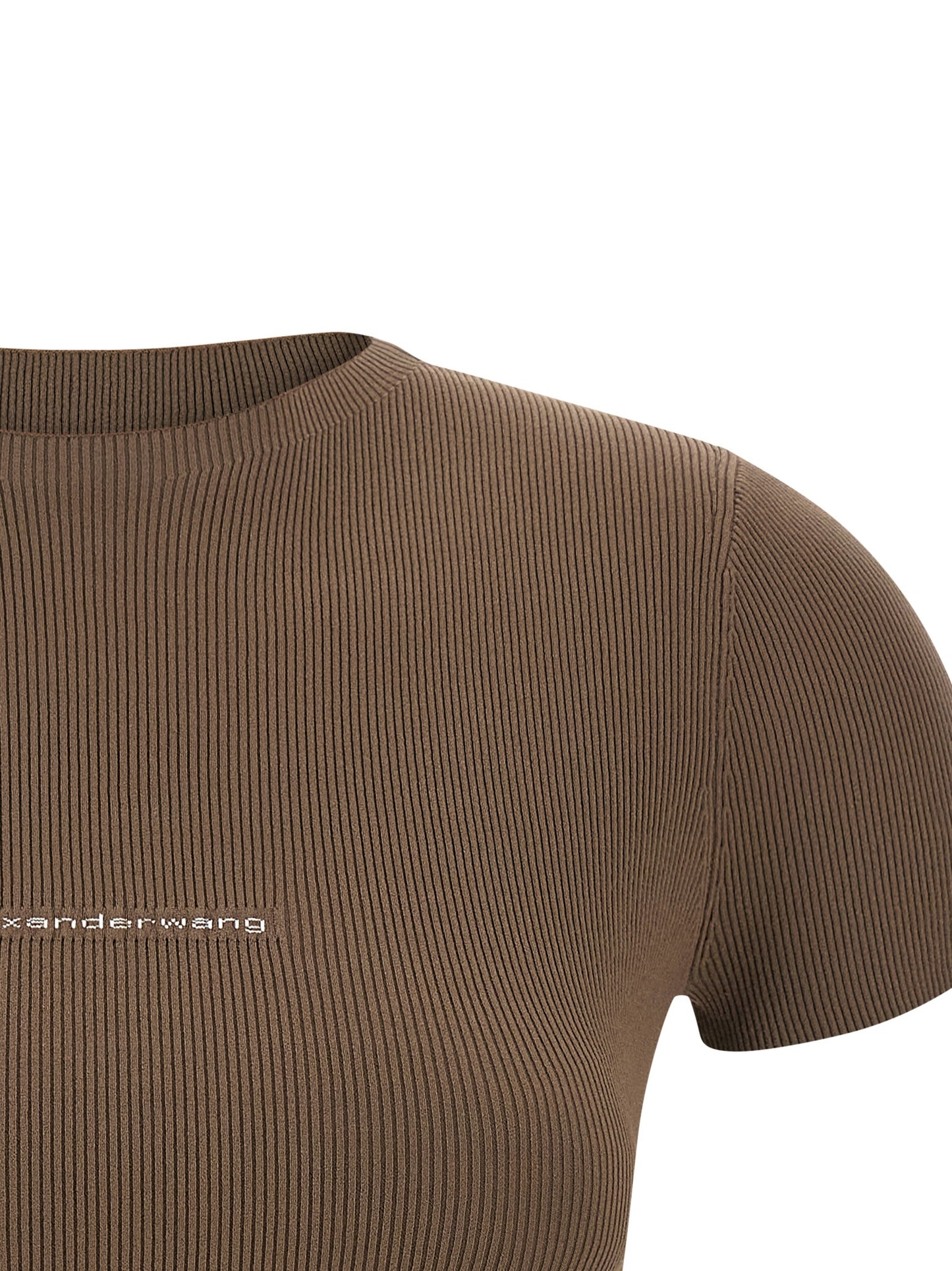 Brown Polyamide T-Shirt