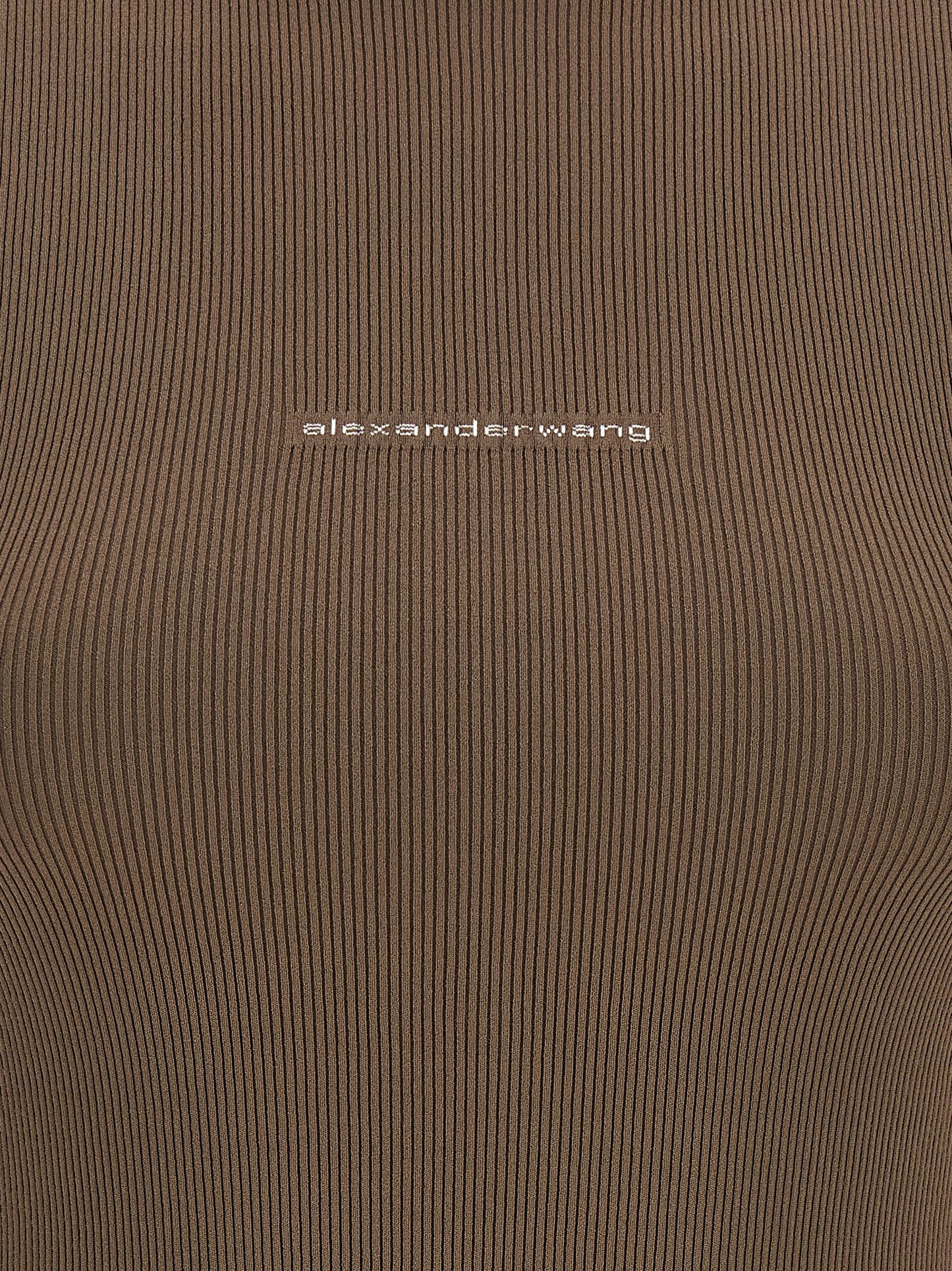 Brown Polyamide T-Shirt