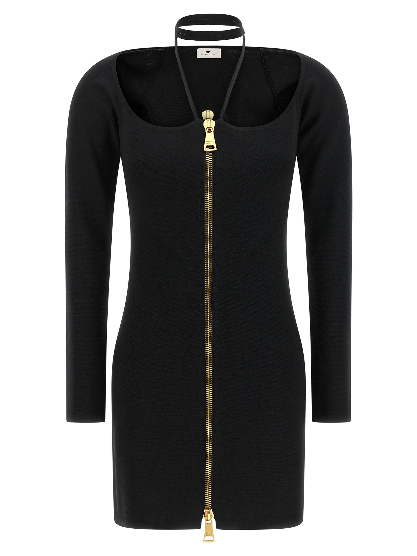 Black Viscose Short Dress