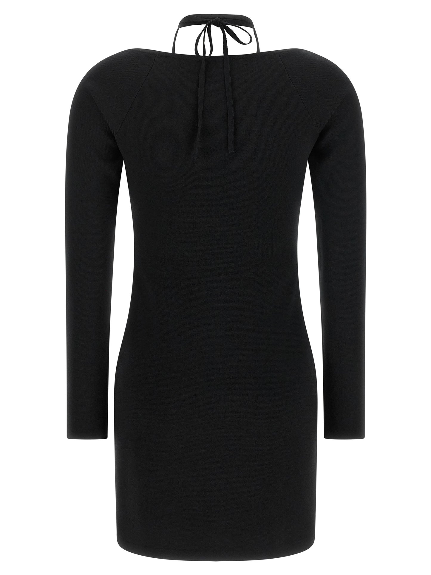 Black Viscose Short Dress