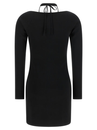 Black Viscose Short Dress