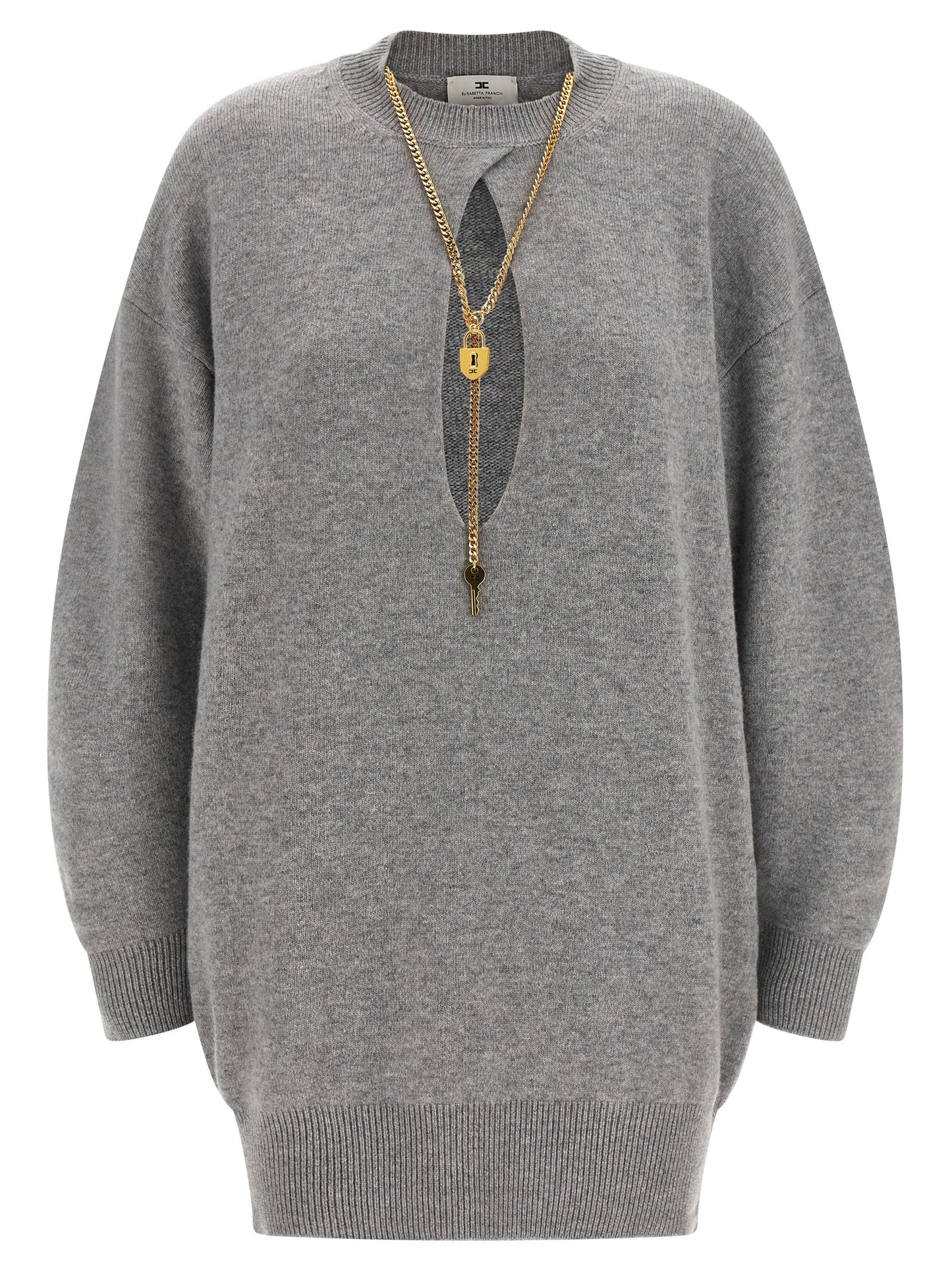 Gray Wool Short Dress