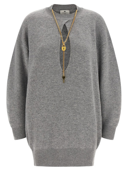 Gray Wool Short Dress