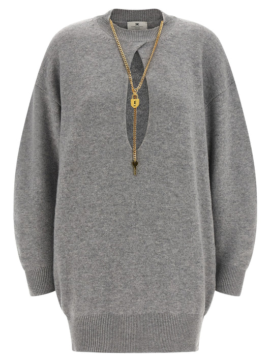 Gray Wool Short Dress