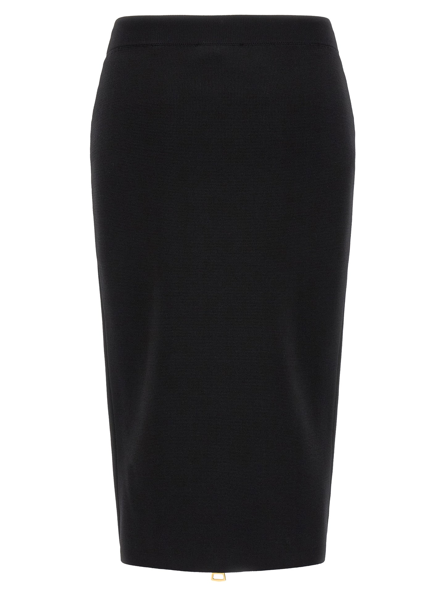 Black Viscose Midi Skirt