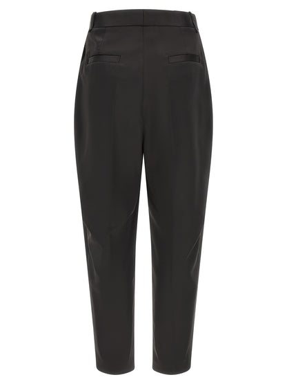 Black Polyester Cropped Pants