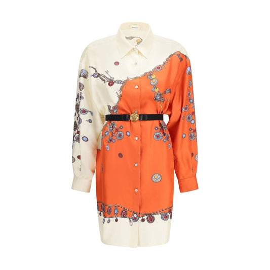 Orange Silk Casual Dress