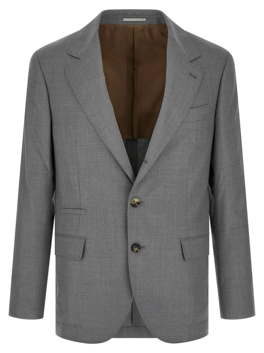 Gray Virgin Wool Blazer