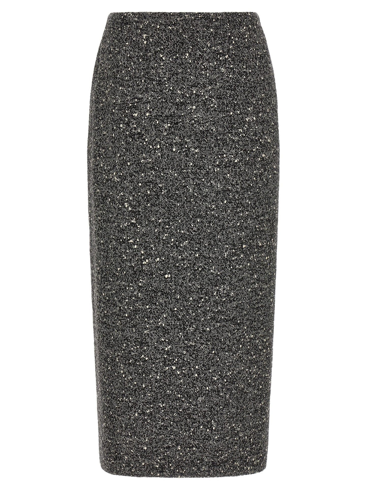 Bicolor Virgin Wool Midi Skirt