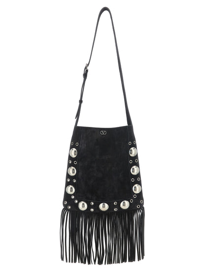 Black Calfskin Shoulder Bag