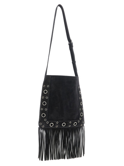 Black Calfskin Shoulder Bag