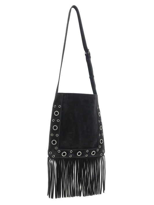 Black Calfskin Shoulder Bag