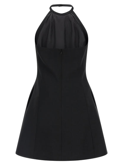 Black Virgin Wool Short Dress