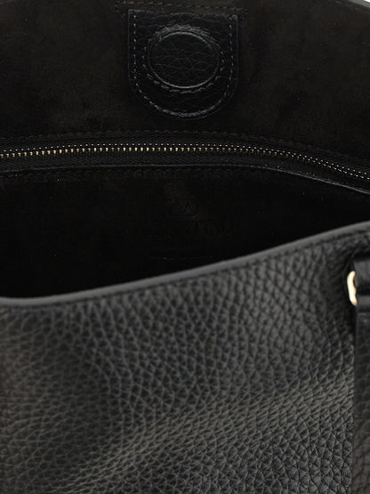 Black Calfskin Shoulder Bag