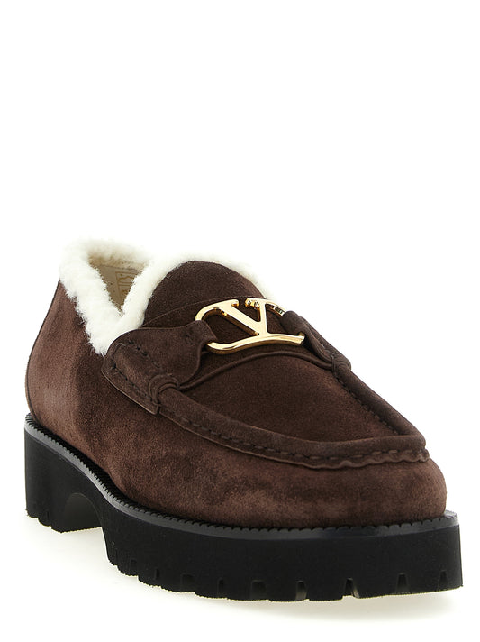 Brown Calfskin Slip-On Loafers