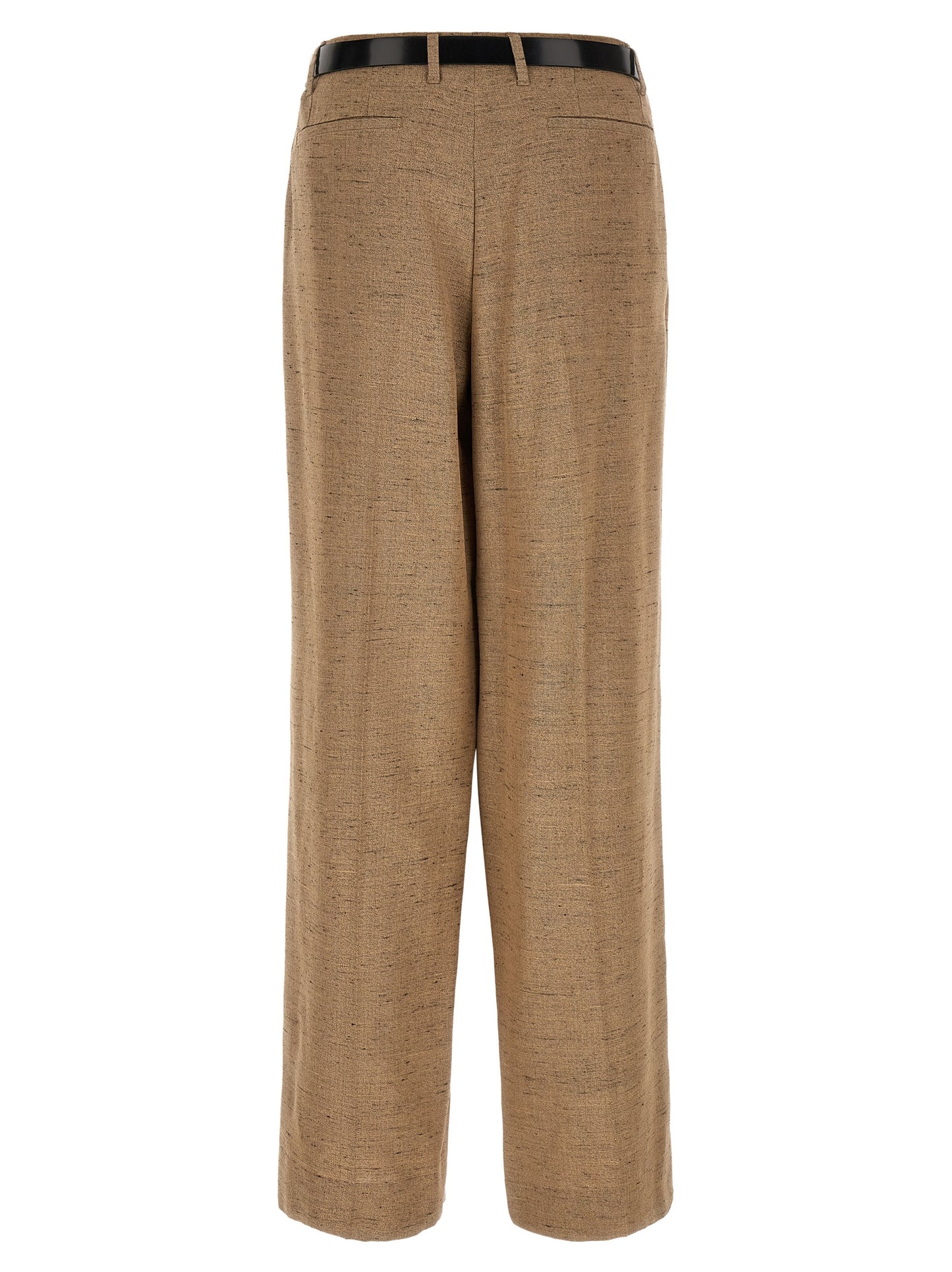 Beige Viscose Casual Pants