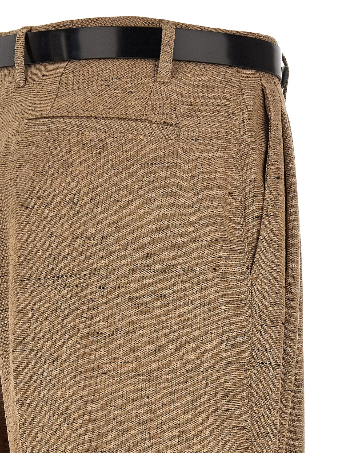 Beige Viscose Casual Pants